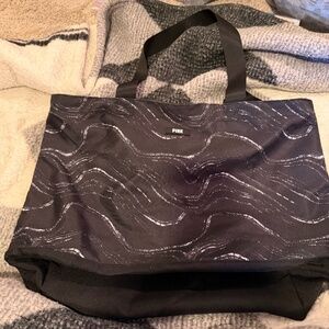 PINK Black and Grey Marbled Tote